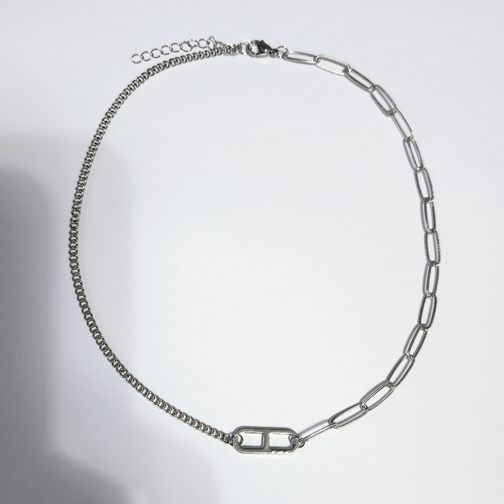 Paperclip duo style Necklace - Picture 4 of 9
